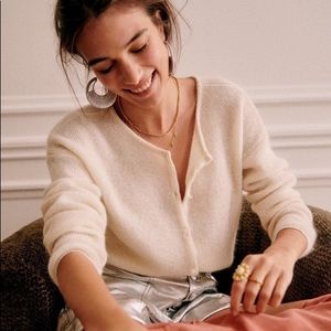 Sezane Gaspard Jumper Cardigan Sweater in White (size xs)